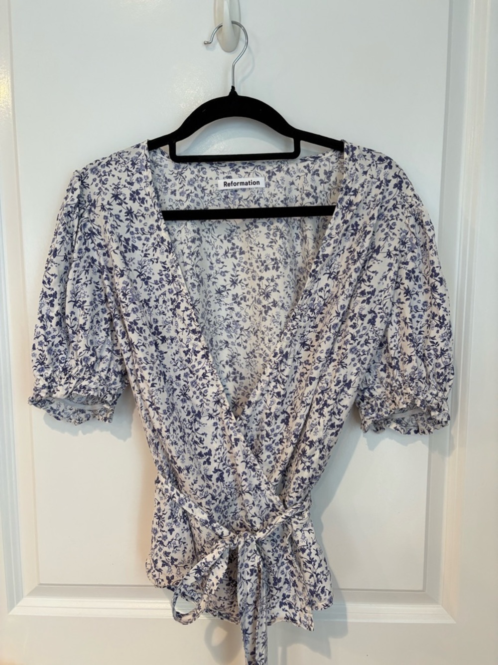 Reformation Floral Wrap Top